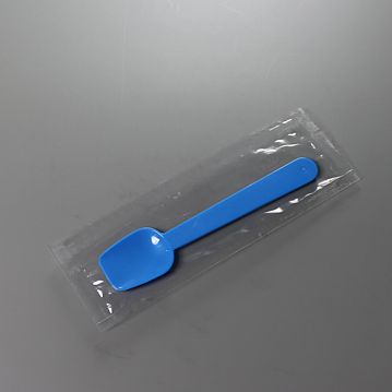 Colher de Plstico Opaco Azul de Gelado 95mm Embrulhada Individualmente 4000un