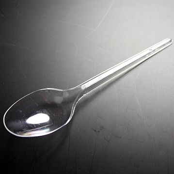 Colher de Plstico Transparente de Sopa Econmico 162mm 2500un