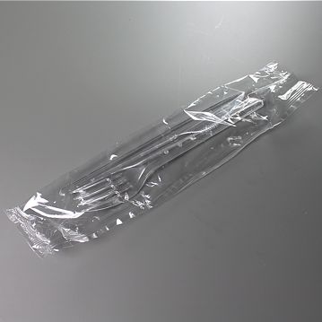 Conjunto de Garfo + Faca de Plstico Transparente Econmico 162mm 1000un