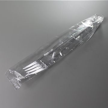 Garfo de Plstico Transparente PLUS 180mm Embrulhado Individualmente 1000un
