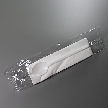 Conjunto de Colher 150 de Plstico Branco Econmico + Guardanapo 1000un
