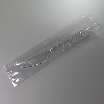 Faca de Plstico Transparente Econmico 162mm Embrulhado Individualmente 1800un