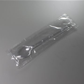 Colher de Plstico Transparente de Sobremesa Econmico 150mm Embrulhada Individualmente 1800un