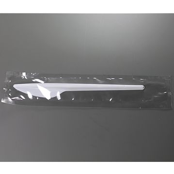 Faca de Plstico Branco Econmico 162mm Embrulhado Individualmente 1800un