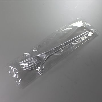 Garfo de Plstico Transparente Econmico 162mm Embrulhado Individualmente 1500un