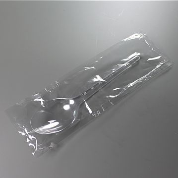 Colher de Plstico Transparente de Sopa Econmico 162mm Embrulhada Individualmente 1000un
