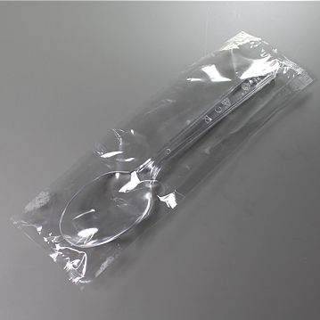 Colher de Plstico Transparente de Sopa PLUS 180mm Embrulhado Individualmente 800un