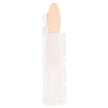 Colher em Madeira para Gelados 75mm Embrulhada Individualmente 50x12 un