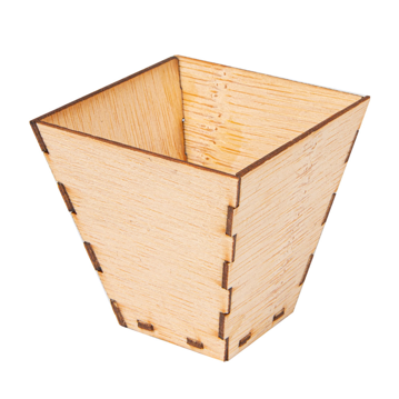 Mini Recipientes em Bambu para Entradas 50x50x50mm 4x100 un