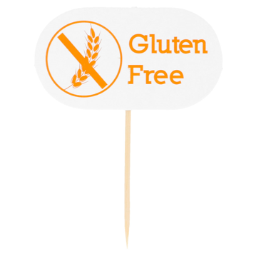 Pick em Madeira Marcador de Comida 80mm Gluten Free 100 un