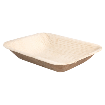 Prato Rectangular em Folha de Palma 160x125x30mm 200 un