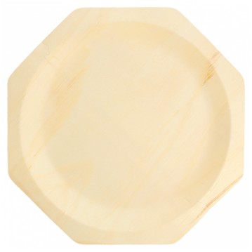 Prato de Madeira octogonal 260x22mm 50 un