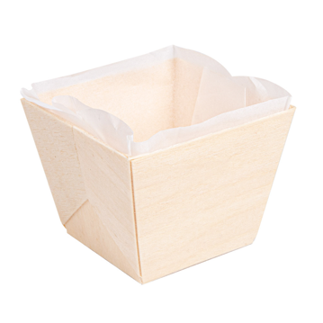 Barqueta em madeira de Choupo + Cpsula 70x70x55mm 12x25 un