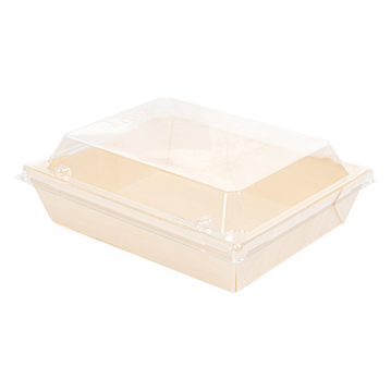 Recipiente em madeira + Tampa PET 140x100/160x120 x 36mm 4x50 un