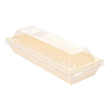 Recipiente em madeira + Tampa PET 170x50/190x70 x 35mm 4x50 un