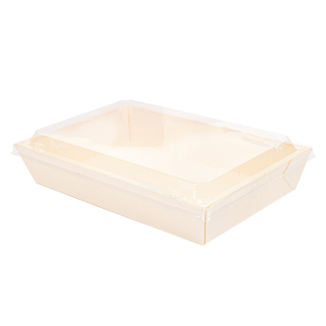 Recipiente em madeira + Tampa PET 190x125/215x145 x 40mm 4x50 un