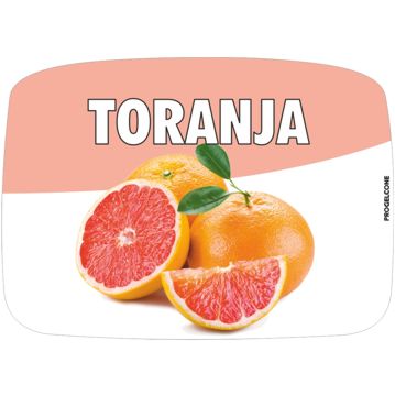 Etiqueta de Sabores para Gelados Toranja
