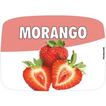 Etiqueta de Sabores para Gelados Morango