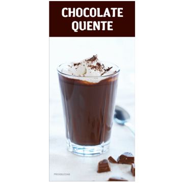 Etiqueta Plastificada Chocolate Quente em Copo 210x100mm