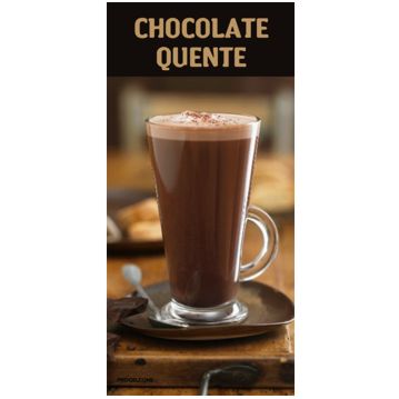 Etiqueta Plastificada Chocolate Quente em Copo com Asa 210x100mm