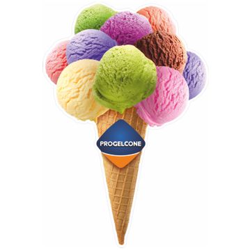 Autocolante Cone de Gelado Bolas Progelcone 500x250mm