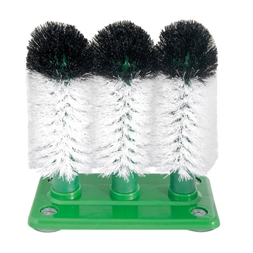 Base com 3 Escovas de Polister para Lavar Copos 190x99x190mm
