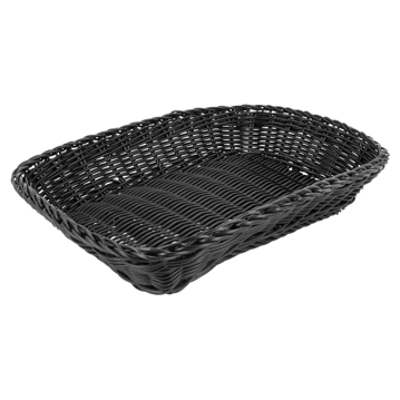Cesta Tipo Vime Rectangular Preto 300x220x70mm 12 un