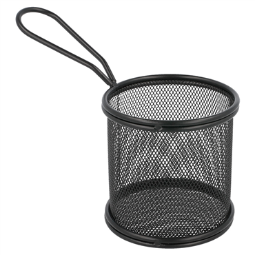 Mini Fritadeira em inox Preto Redonda 90x80mm 6 un