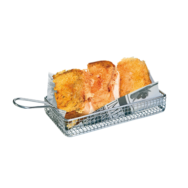 Mini Fritadeira em inox Rectangular 240x150x35mm 6 un