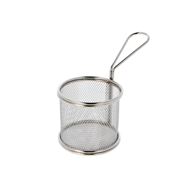 Mini Fritadeira em inox Redonda 90x80mm 6 un
