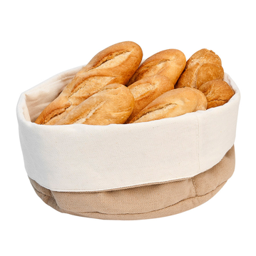 Cesta para Po em Algodo Creme/Castanho 150x200x70mm 12 un