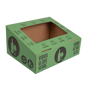 Tampa Verde / Vidro para Papeleira de Carto para Reciclagem 374x311x120mm 10 un