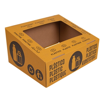 Tampa Amarelo / Plstico para Papeleira de Carto para Reciclagem 374x311x120mm 10 un