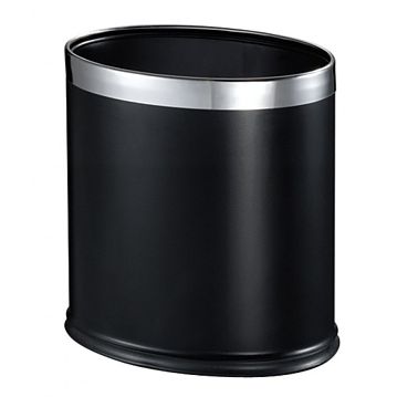 Papeleira de Quarto Oval em Ao 9L 260x190x270mm Preto