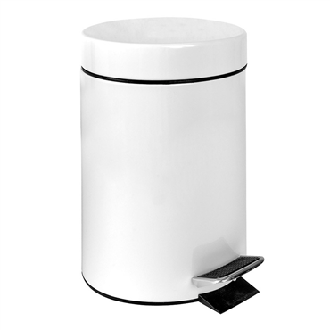 Balde do Lixo com Pedal Branco Epoxy 5L 205x280mm
