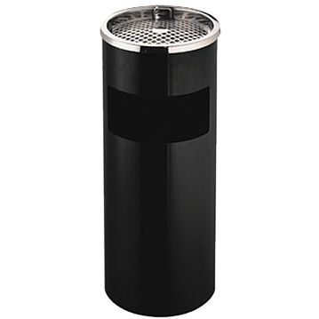 Papeleira de ao preto com Cinzeiro 250x610mm