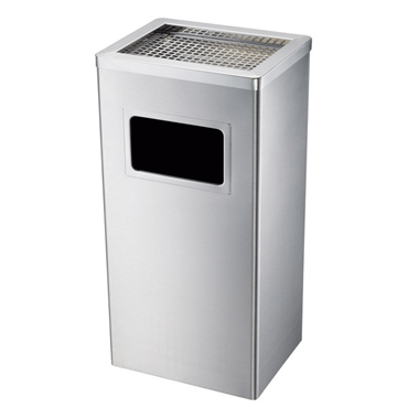 Papeleira de ao inox com Cinzeiro 300x240x620mm