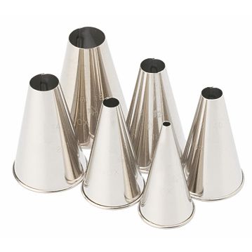 Conjunto de 6 Bicos Redondos em Inox para Saco de Pasteleiro