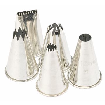 Conjunto de 5 Bicos em Inox para Saco Pasteleiro 8-12mm