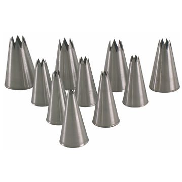 Bicos em Inox com Furo Estrela para Sacos de Pasteleiro 18mm