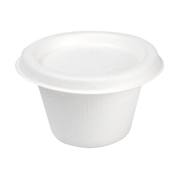 Copo Cana Acar para Molhos Branco 120ml 74x51x7mm + Tampa 16x50un