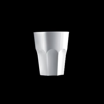 Copo em Pl�stico SAN Branco Facetado 40ml Caixa 12x6