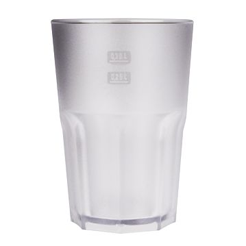 Copo em Pl�stico SAN Transparente Frost Facetado 400ml Caixa 75