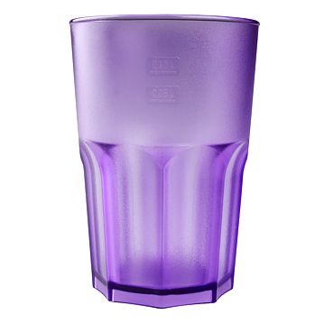 Copo em Pl�stico SAN Lil�s Acetinado Facetado 400ml Caixa 75