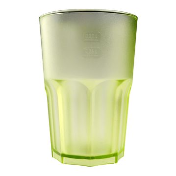 Copo em Pl�stico SAN Verde Acetinado Facetado 400ml Caixa 75