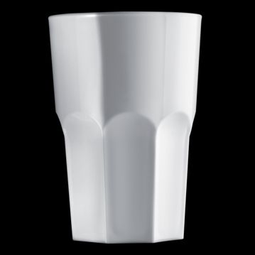 Copo em Pl�stico SAN Branco Facetado 400ml Caixa 15x5un