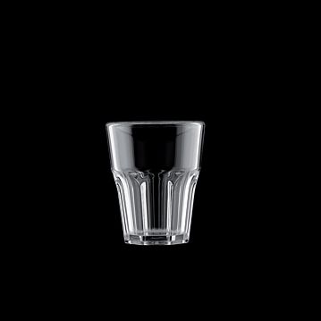 Copo em Pl�stico SAN Transparente Facetado 40ml Caixa 12x6