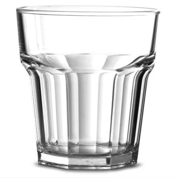 Copo em Policarbonato Transparente Facetado Empilhvel 240ml 78x88mm 12 un