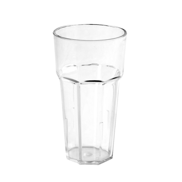 Copo em Policarbonato Transparente Facetado Empilhvel 600ml 88x160mm 12 un