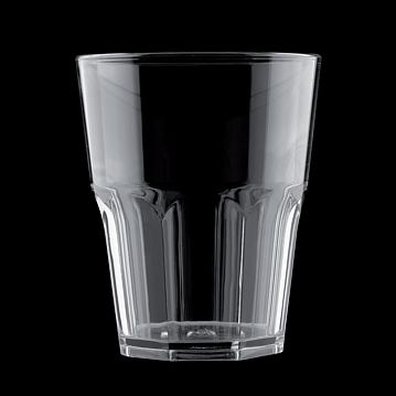 Copo em Pl�stico SAN Transparente Facetado 290ml Caixa 15x8un